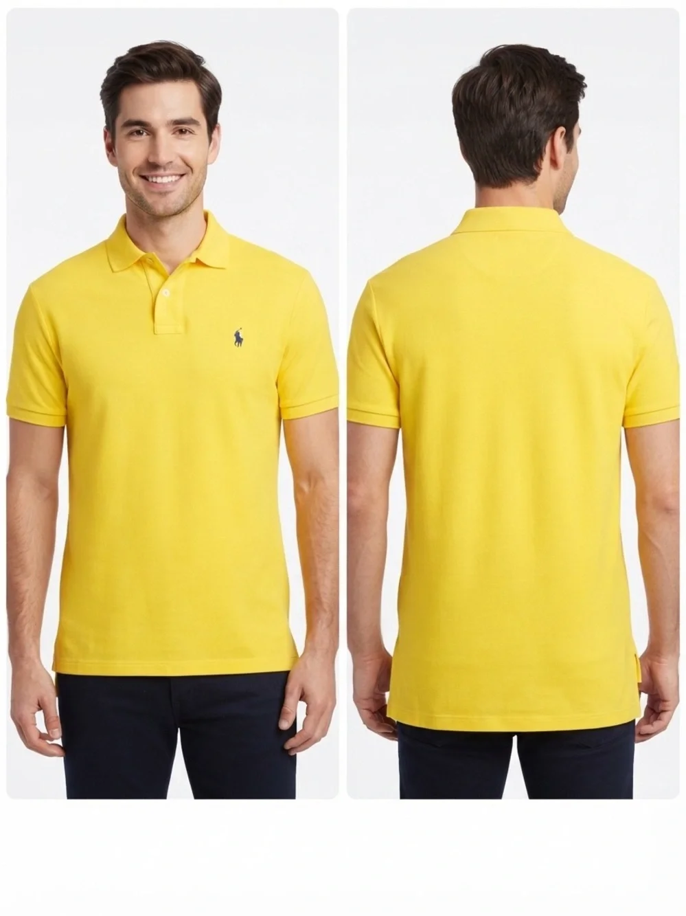 Ralph Lauren‎ Men’s Pique Old Money Polo Custom Fit Short Sleeve Size Large